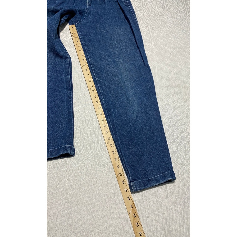 Vintage Together High Waist Pleated Blue Cotton Denim‎ Jeans Size 12 Made in USA - Picture 9 of 10